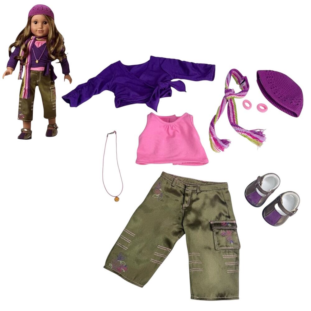 American Girl Marisol Meet Outfit Accessories Shoes Necklace Hat Scarf Sweater 2